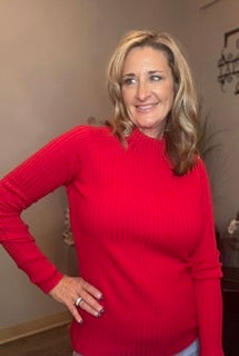 Tops, Ribbed Mock Neck Sweater CB