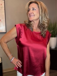 Tops, Shoulder Drop Satin