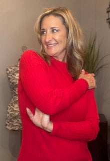 Tops, Ribbed Mock Neck Sweater CB