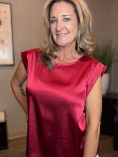 Tops, Shoulder Drop Satin