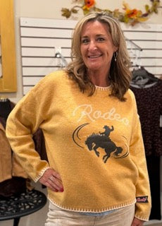Tops, Rodeo Print Sweater