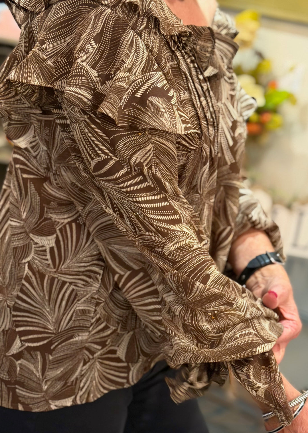 Tops, Ruffle Vneck Woven Blouse