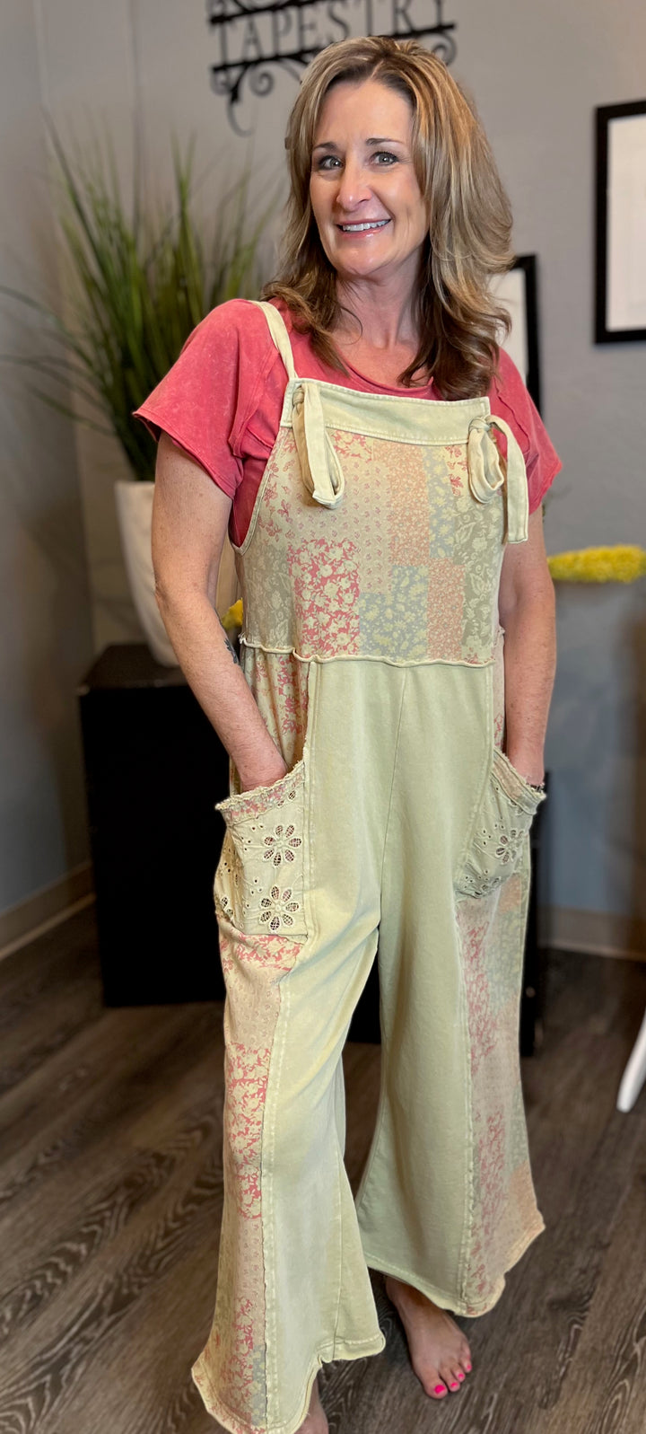 Tops, Patchwork Vintage Style Jumpsuit