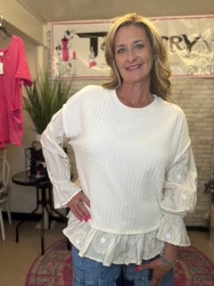 Tops, Ruffle Bottom Loose Fit