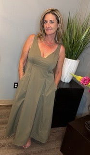 Dresses, Woven V-Neck Midi w/Pockets