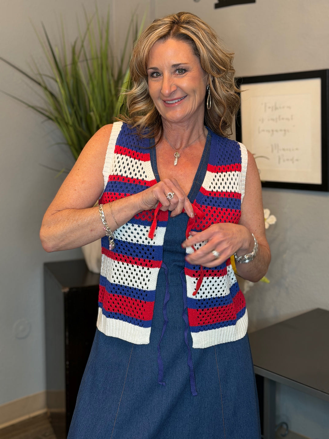 Tops, Stripped Nautical Vest