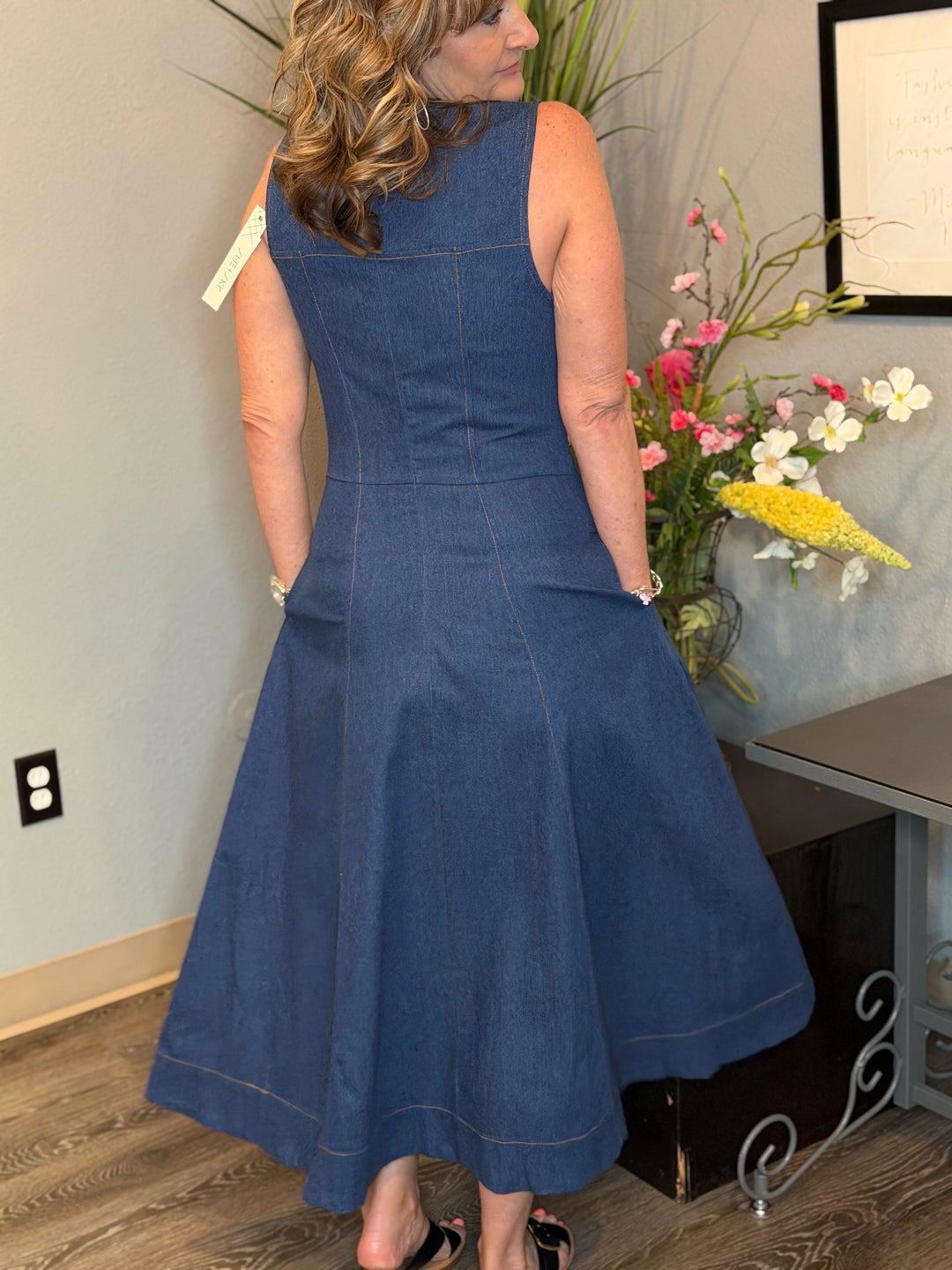 Dresses, Sleeveless Washed Stretch Denim