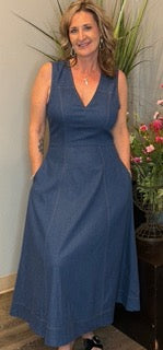 Dresses, Sleeveless Washed Stretch Denim