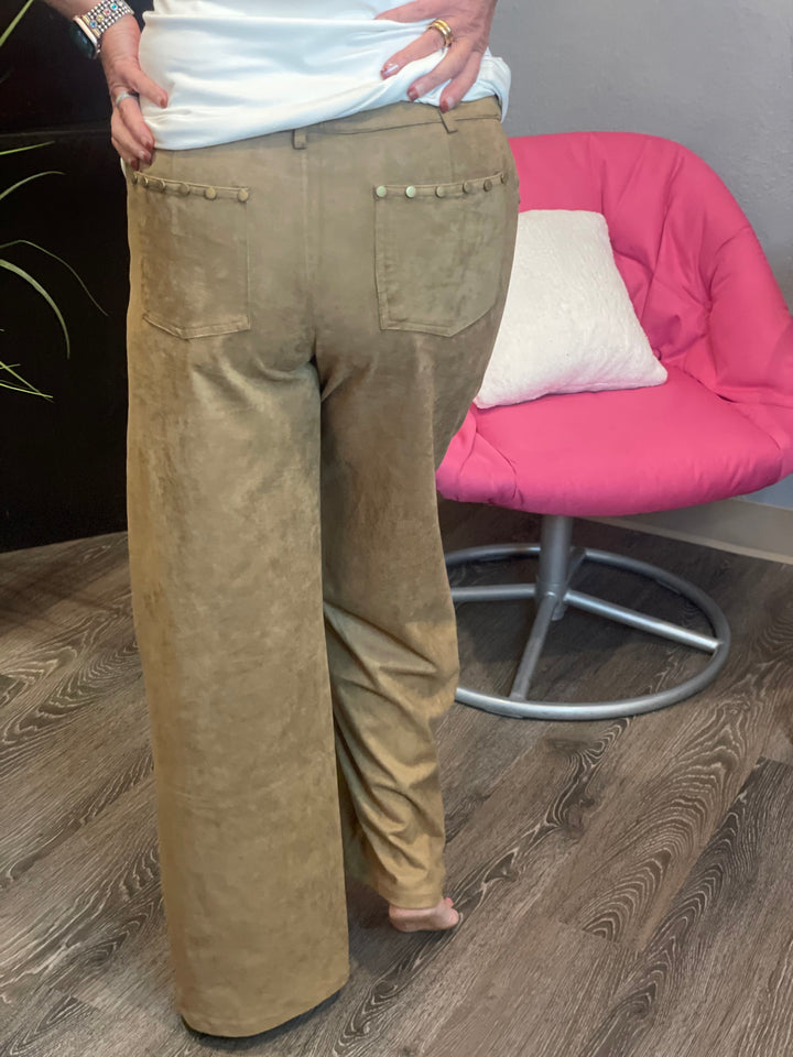 Pants, Suede Studded Detail