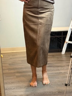 Dresses, Suede Straight Skirt