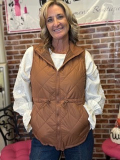 Outerwear, Puff Vest w/Gathering