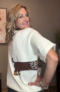 Tops, Weenie Scarf Dog Sweater