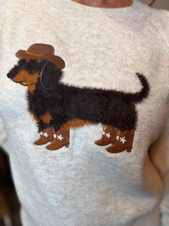 Tops, Cowboy Dachshund Sweater