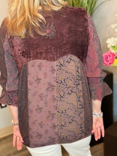 Tops, Bohemian Velvet Patchwork