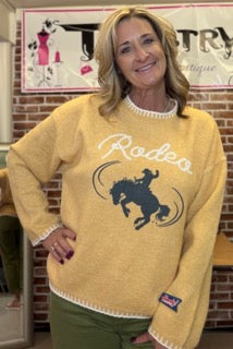 Tops, Rodeo Print Sweater