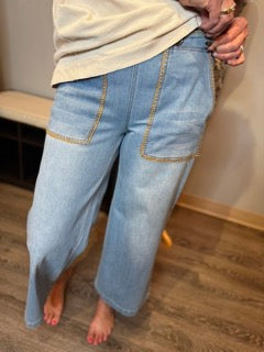 Pants, Whipstitch Pocket Crop
