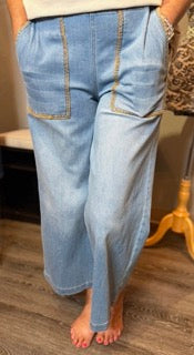 Pants, Whipstitch Pocket Crop