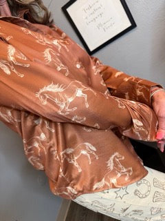 Tops, Button Down Horse Print