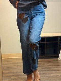 Pants, Straight Leg w/Heart Patch Detail CB