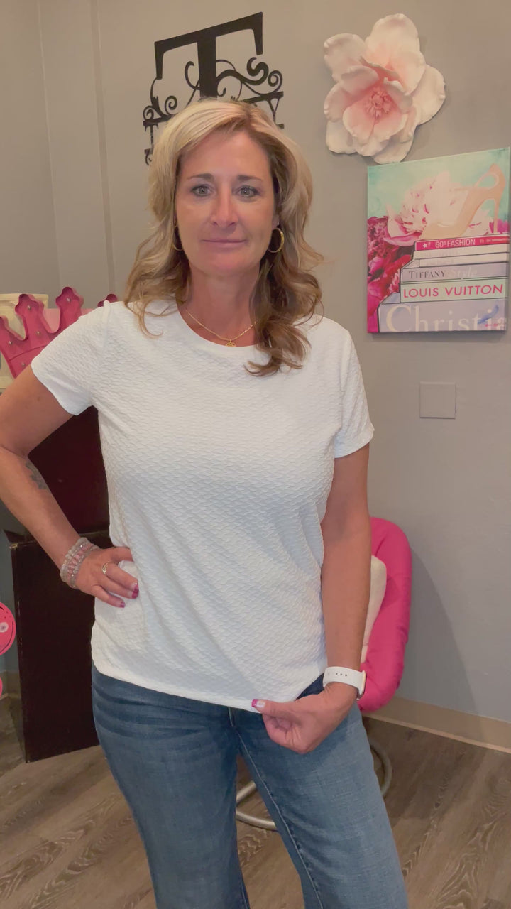 Tops, Crew neck rib tee