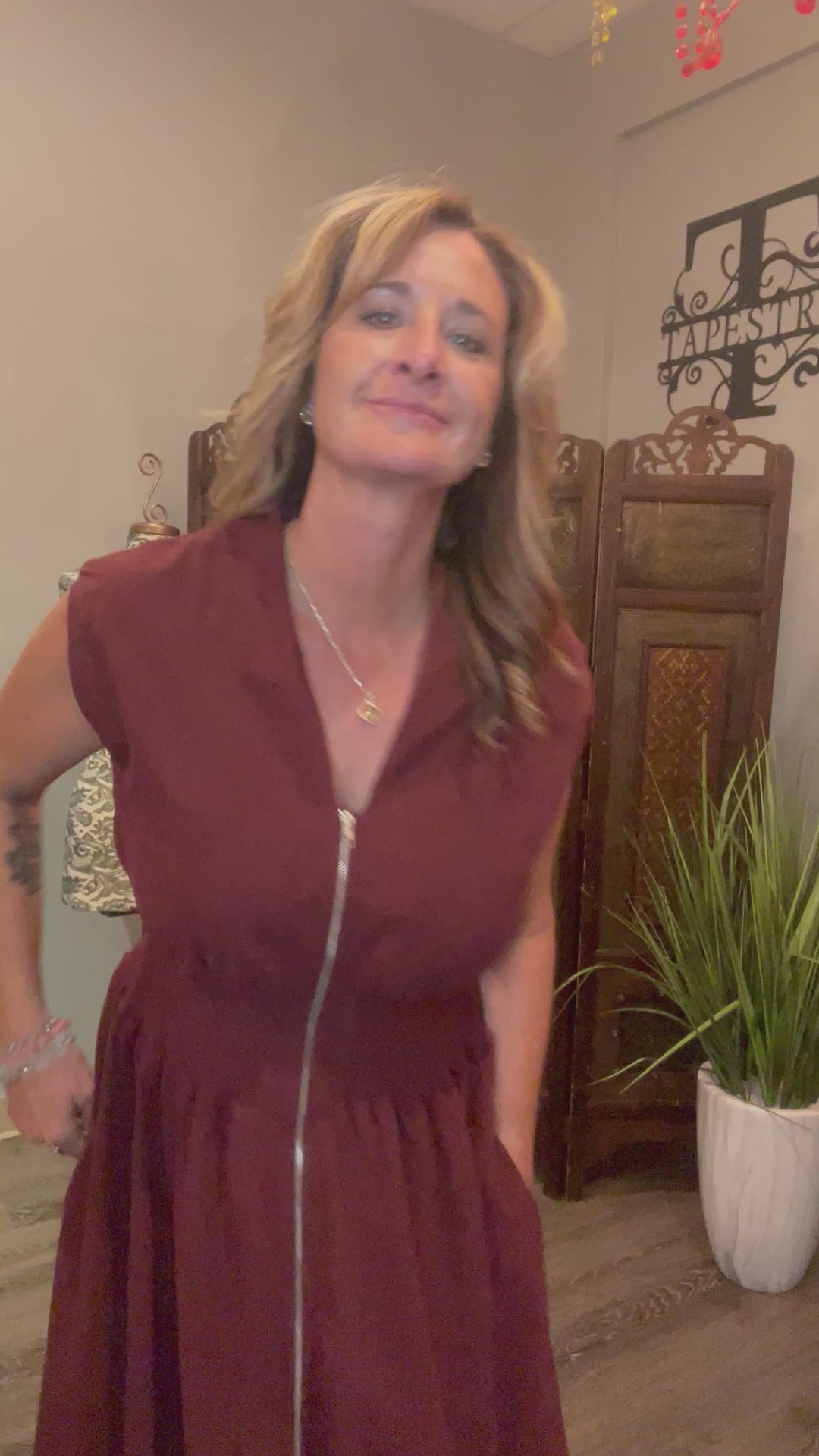 Dresses, Smocked Zip Corduroy Midi Dress