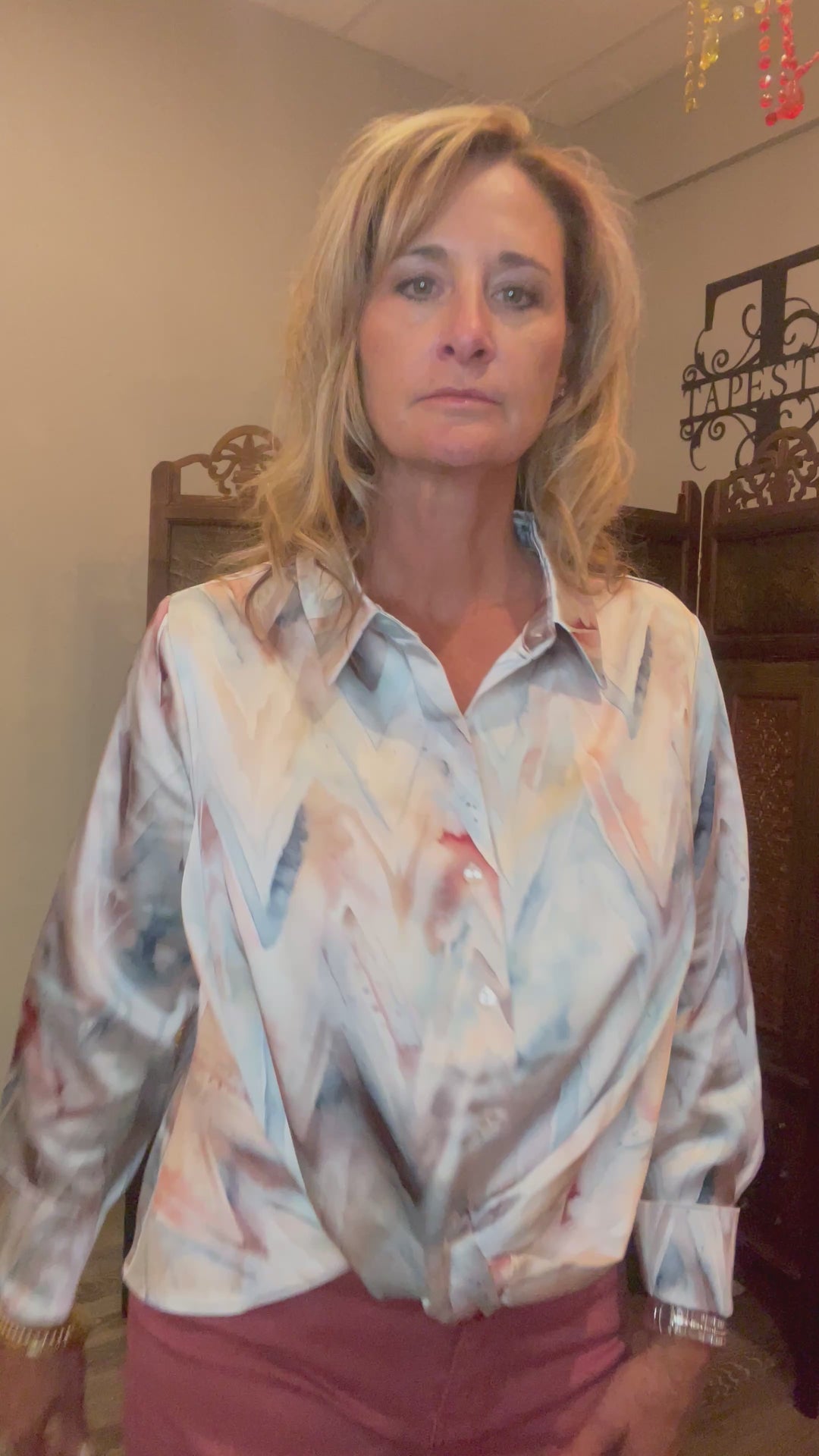 Tops, Twisted Front Button Down