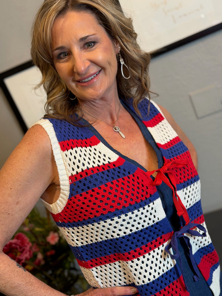 Tops, Stripped Nautical Vest
